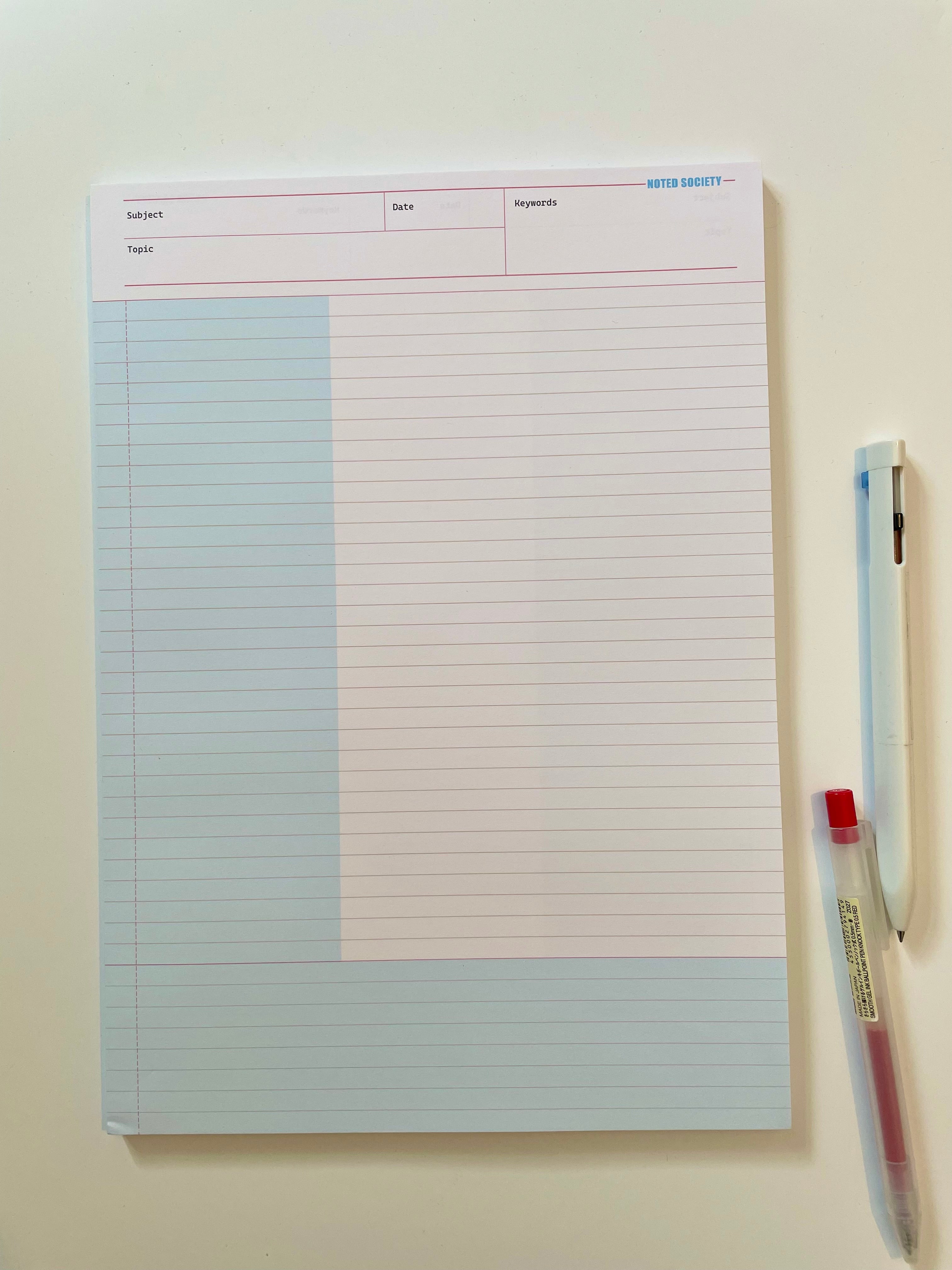 Cornell Notes Notepad